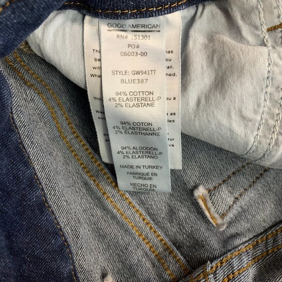 Women's Good American Skinny Fit Stretchy Cotton Classic Chic Blue Jeans 0/25 - Picture 7 of 15